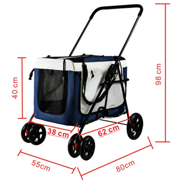 2-IN-1 Functional Pet Carrier Crate Stroller