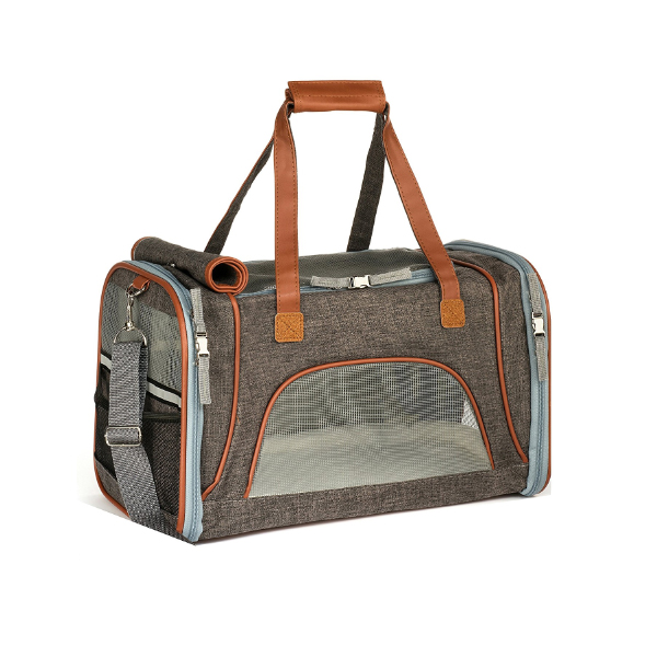 Two Tone Fabric Foldable Pet Carrier